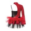 Agoky Kids Girls One Piece Unitard Ballet Dancewear Hip Hop Jazz Dance Costume Sparkly Gymnastics Leotard Red A 16 Years view 3