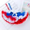 4th of July Baby Girl Birthday Outfit American Romper+Ruffle Tulle Skirt+Headband+Shoes Independence (Blue, 9-12 Months) view 2