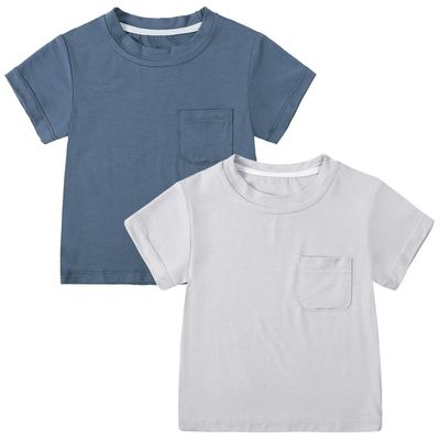 MYGBCPJS 2 Pack Baby Boys Girls Bamboo Viscose T-shirt Toddler Short Sleeve Crewneck Tee Shirt Infant Summer Solid Tshirt