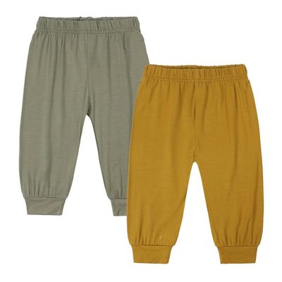 MYGBCPJS 2 Pack Toddler Boy Girl Bamboo Viscose Pants Baby Elastic Waist Trousers Infant Long Bloomers Ankle Length Bottoms