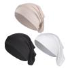 3 Pcs Womens Muslim Under Scarf Hijab Cap Stretch Sleep Hair Turban Head Wraps Bonnet Chemo Cap Beanie Hat Headwear view 2
