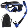 Aegend Snorkeling Gear for Adults Youth Kids, Snorkel Mask with Top Dry Valve - Panoramic View Anti-Leak and Anti-Fog with Mesh Bag for Snorkeling, Scuba Diving, Freediving & Swimming view 1