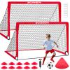 Kids Soccer Goal for Backyard Set - 2 Set of 6X4 / 4X3 ft Toddler Soccer Nets Training Equipment, Soccer Ball, Pop Up Portable Soccer Set for Kids and Youth Games and Training Goals Ages 3-16 Gift view 1