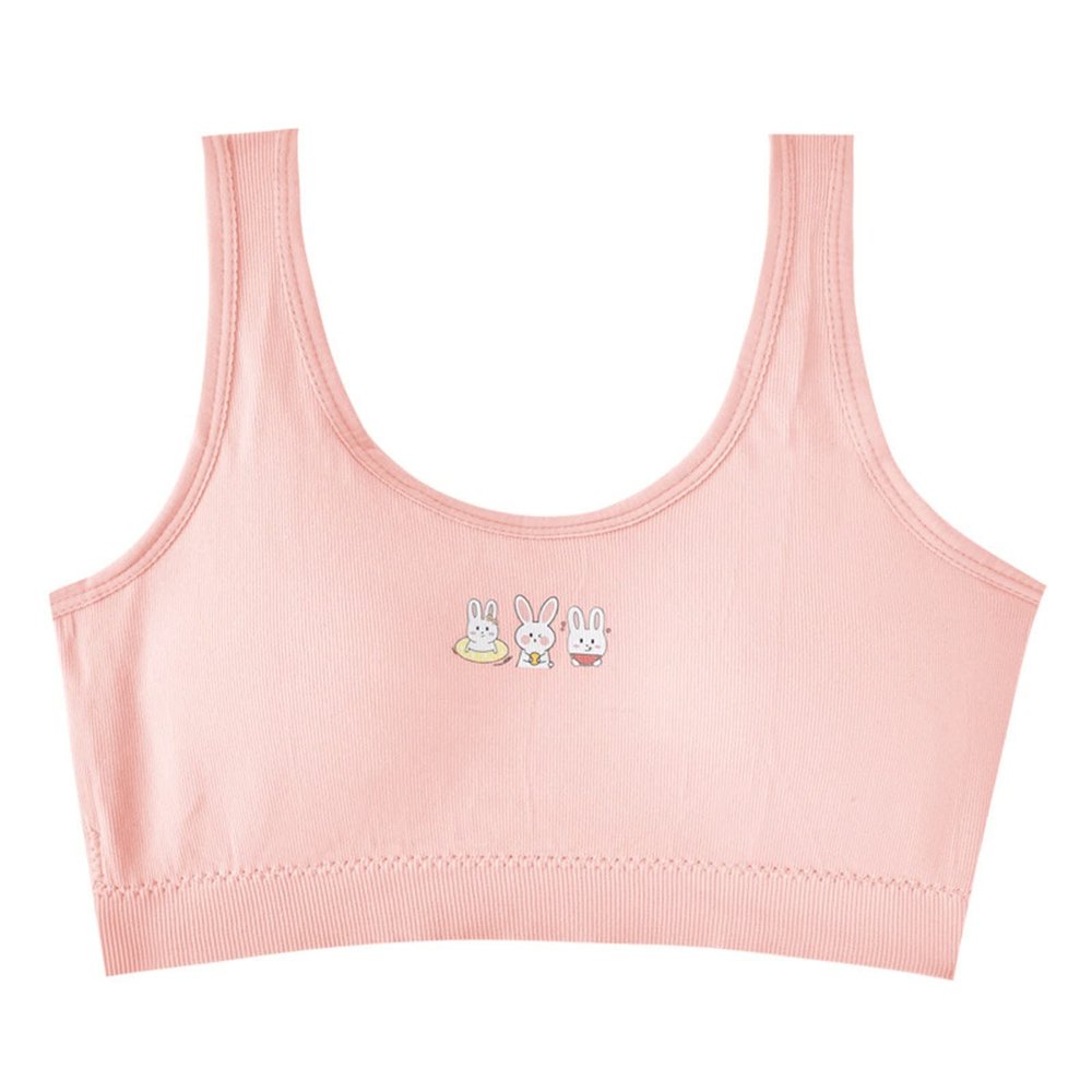 NineFit Basics Girls Teens Sports Bra Training Bras Racerback Bra Workout Crop Tops Padded Workout Yoga Bra Push up (Pink, 12-16 Years)