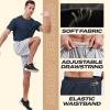 BOOJO 3 Pack Athletic Gym Mens Shorts - Workout Black Quick Dry Basketball Shorts with Pockets for Running Casual Activewear view 3