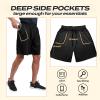 BOOJO 3 Pack Athletic Gym Mens Shorts - Workout Black Quick Dry Basketball Shorts with Pockets for Running Casual Activewear view 4