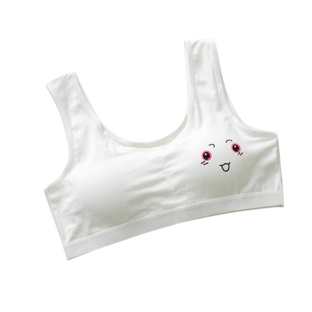 Seamless Training Bras for Girls-Sports Bra, Fitness Bra, Padded Everyday Bra Bralette,Teen Crop Cam (White, One Size)
