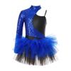 Agoky Kids Girls One Piece Unitard Ballet Dancewear Hip Hop Jazz Dance Costume Sparkly Gymnastics Leotard Royal Blue A 16 Years view 2