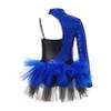 Agoky Kids Girls One Piece Unitard Ballet Dancewear Hip Hop Jazz Dance Costume Sparkly Gymnastics Leotard Royal Blue A 16 Years view 3