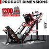 RitFit Leg Press Hack Squat Machine, Professional Adjustable Leg Press Machine for Home Gym with Linear Bearing, Specialty Hack Squat Machine for Full Lower Body Workout with Weight Storage Posts, Red view 2