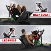 RitFit Leg Press Hack Squat Machine, Professional Adjustable Leg Press Machine for Home Gym with Linear Bearing, Specialty Hack Squat Machine for Full Lower Body Workout with Weight Storage Posts, Red view 3
