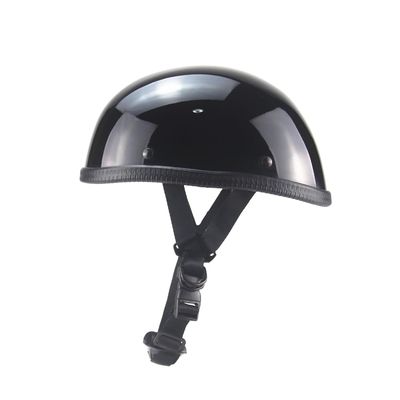 BudgetBundles US German Half Helmet Novelty Shiny Black Motorcycle Cruiser Biker S,M,L,XL,XXL (Black L)