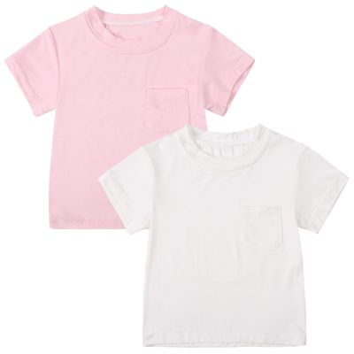 MYGBCPJS 2 Pack Baby Boys Girls Bamboo Viscose T-shirt Toddler Short Sleeve Crewneck Tee Shirt Infant Summer Solid Tshirt