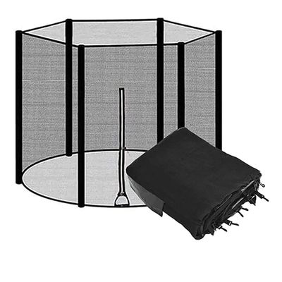 SUOGROLI Trampoline Replacement Enclosure Safety Nets, 6Ft/8Ft/10Ft Trampoline Protective Net, 6 Poles Safety Net for Round Trampoline,10FT,Black
