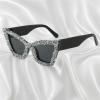 willochra Luxury Rhinestones Sunglasses Women Fashion sexy Sparkling cat eye Diamond Sun Glasses Lady bing Crystal Eyewear (2pcs-black&brown) view 2