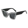 willochra Luxury Rhinestones Sunglasses Women Fashion sexy Sparkling cat eye Diamond Sun Glasses Lady bing Crystal Eyewear (2pcs-black&brown) view 3