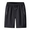 Mens Casual Zipper Pockets Shorts Athletic Running Workout Short Pants Classic Fit Drawstring Gym Short (Black,XX-Large)