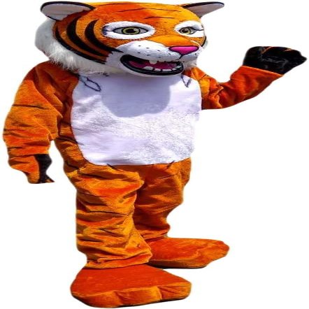 New Vivid Orange Tiger Mascot Costume Adult Size for Men & Women with Built-in Fan Inside the Head