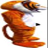 New Vivid Orange Tiger Mascot Costume Adult Size for Men & Women with Built-in Fan Inside the Head view 3