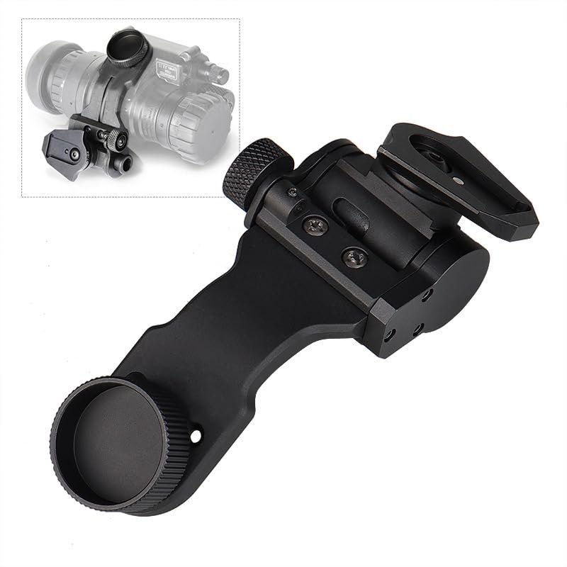 Hanlong Tactical J Arm Bracket Curved Arm Metal for Helmet Single-Tube NVG L4G24 Mount, Black