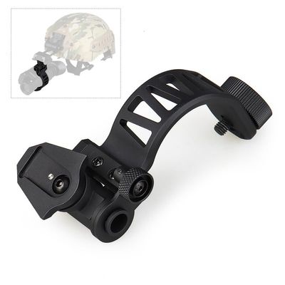 Hanlong Tactical PVS-14 Dovetail J-arm Bracket Aluminum Alloy Curved Arm Mount for Helmet Single-Tube NVG L4G24 Mount, Black