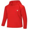 AODULO Girls Sun Protective Shirts Boys UV50 Quick Dry Long Sleeve Hoodie Shirts Size 12 Thumbholes Active Outdoor Camping Beach Tomato Red view 1