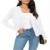 Urban CoCo Women's Long Sleeve Open Front Cardigan Sweaters Lightweight V-Neck Button Down Knit Sweater(White,S) view 4