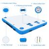 VEBESYET Inflatable Floating Dock Mat, 5 x 6ft Inflatable Dock Platform Multi-Person Floating Island Raft for Beach Lake Boating Ocean view 2