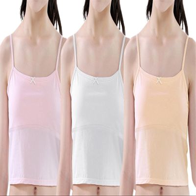 Happy Cherry Little Girls Undershirts Size 7-8 with Shelf Bra Teens Training Sport Bralette Kids Crop Tank Tops