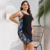 ABOCIW Womens One Piece Athletic Swimsuit Plus Size Boyleg Tummy Control Bathing Suit Full Coverage Modest 50+ Surfing Swimwear Black aisy L(0XL) view 4