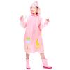 NineFit Basics Rain Poncho Kids,Toddler Poncho with Hood,Waterpoo Rain Jacket Coat,3D Cartoon Children Rainwear for (Pink, 7-8 Years) view 1