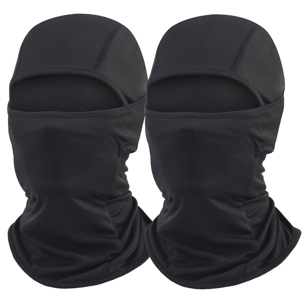 Black Balaclava Ski Mask for Men 2 Pack Full Face Mask Shiesty Ski Mask Women Motorcycle Summer Face Cover Sun Protection Football