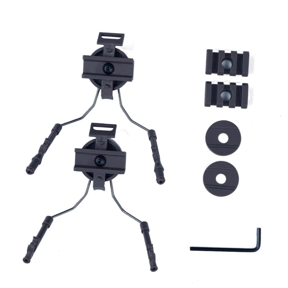 WHAMVOX Fast Helmet Rail Adapter for Comtac Headset Outdoor Headphone Mounting Bracket Black Easy Installation Compatible with Various Helmets Design