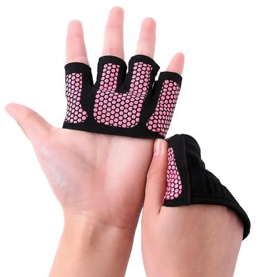ANJMEICH Yoga Gloves, Sports Fitness Anti-Slip Wear-Resistant Gloves (Pink)