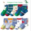 Padgene 10 Pairs Kids Boys Fun Novelty Socks Toddler None Slip Cotton Crew Dress Socks Cartoon Dinosaur Car Shark Crocodile Space Anime Stripes view 3