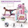 Yoga Mat Storage Rack, Home Gym Storage Rack Yoga Mat Holder, VOPEAK Workout Storage for Yoga Mat, Foam Roller, Gym Organizer Gym Equipment Storage for Home Exercise and Fitness Gear (Metal) view 2