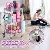 Yoga Mat Storage Rack, Home Gym Storage Rack Yoga Mat Holder, VOPEAK Workout Storage for Yoga Mat, Foam Roller, Gym Organizer Gym Equipment Storage for Home Exercise and Fitness Gear (Metal) view 4