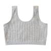 Training Bras for Girls Seamless Cam Bralettes Sports Striped Vest Crop Top Undershirt with Bra (Grey, 9-12 Years) view 1