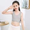 Training Bras for Girls Seamless Cam Bralettes Sports Striped Vest Crop Top Undershirt with Bra (Grey, 9-12 Years) view 2