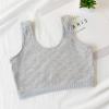 Training Bras for Girls Seamless Cam Bralettes Sports Striped Vest Crop Top Undershirt with Bra (Grey, 9-12 Years) view 3