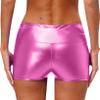 Freebily Women's Girls Shiny Metallic Booty Shorts Athletic Gymnastic Sports Tumbling Rave Club Dance Bottoms Pink Small view 2