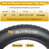 2 Pack 26" Bike Tube 26x1.75/1.95/2.0/2.10/2.125 AV32mm Schrader Valve, 26" Bicycle Tubes with 2 Tire Levers Compatible for 26 x 1.75 26x1.95 26x2.0 26x2.10 26x2.125 Tire view 3