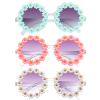Topbuti Girls Round Daisy Flower Sunglasses Flower Shaped Cute Glasses UV 400 Protection Outdoor Beach Eyewear Girl Boy Gifts (3, White Pink Blue) view 1
