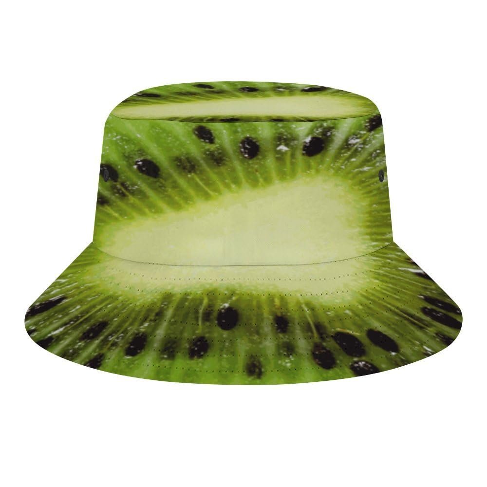 Fruits Kiwi Bucket Hat for Men Women Funny Food Summer Beach Fishing Packable Outdoor Sun Fisherman Hat Fashion Retro