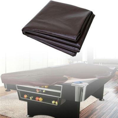 MOUNW Pool Table Dust Cover, Heavy Duty Snooker/Billiard Pool Table Cover, Leather Pool Table Cover, Durable Anti-UV Dustproof Waterproof, 230 * 129 * 17cm, Brown