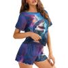 HELLHERO Shark Pajamas for Women's Sleepwear Short Sleeve Tee with Shorts Pajama Set Summer Short Sleeve Loungewear Sleepwear Jammies Home Yoga Outfit 4X view 3