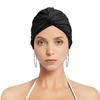 Women Fashion Swim Cap Fabric Long Short Hair Swimming Cap Turban Bathing Swimming Hat Non-Waterproof Swimmer Cap view 4