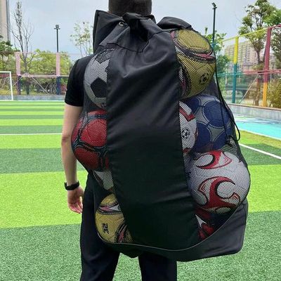 LinaLife 15+ balls Extra Large Sports Ball Bag Mesh Socce Ball Bag Heavy Duty Drawstring Bags Team Work for Holding Basketball, Volleyball, Baseball, Swimming Gear Sports equipment with Shoulder Strap