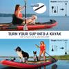 Inflatable Stand Up Paddle Board 12' with Kayak Seat & Dual Paddles  Premium SUP Board for Adults & Families Includes Kayak Conversion Kit, Pump, Leash & Accessories  Stable Wide Deck for Beginners view 4