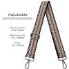 ROYGBCP Purse Straps Replacement Crossbody Shoulder Bag Strap Style Multicolor Canvas Crossbody Strap for Handbags, Blackf-gun Metal Buckle view 4